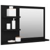 Bathroom Mirror Black 23.6"x4.1"x17.7" Engineered Wood - Black
