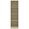 4-Tier Book Cabinet Sonoma Oak 15.7"x9.4"x55.9" Engineered Wood - Brown
