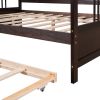Full Size Daybed Wood Bed with Twin Size Trundle - Espresso