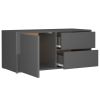 TV Cabinet High Gloss Gray 31.5"x13.4"x14.2" Engineered Wood - Grey