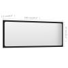 Bathroom Mirror Black 39.4"x0.6"x14.6" Engineered Wood - Black