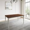 Lafayette Medium Brown and White Wood Dining Table - as Pic