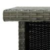 Corner Bar Table Gray 39.4"x19.7"x41.3" Poly Rattan - Grey