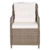 Patio Chairs with Cushions 2 pcs Poly Rattan Brown - Brown