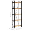 5-Tier Bookcase 23.6"x11.8"x70.9" Solid Mango Wood - Brown