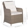Patio Chairs with Cushions 2 pcs Poly Rattan Brown - Brown