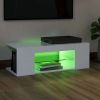 TV Cabinet with LED Lights White 35.4"x15.4"x11.8" - White
