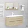 Bathroom Mirror Sonoma Oak 35.4"x4.1"x14.6" Engineered Wood - Brown