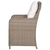 Patio Chairs with Cushions 2 pcs Poly Rattan Brown - Brown