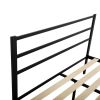 Vintage Style Metal Bed Frame iron bed Heavy Duty Steel Slabs Queen Size - black - black