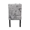 Modern Slipper Chair, Armless Accent Chair with Fabric Lining, Upholstered Side Chair for Living Room Bedroom, Letter Print XH - 66(L)*52(W)*78(H)cm