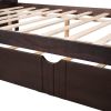 Full Size Daybed Wood Bed with Twin Size Trundle - Espresso