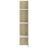 TV Cabinet White and Sonoma Oak 59.8"x8.7"x44.5" Engineered Wood - Brown