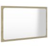 Bathroom Mirror Sonoma Oak 23.6"x0.6"x14.6" Engineered Wood - Brown