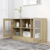Vitrine Cabinet Sonoma Oak 47.2"x12"x27.6" Engineered Wood - Brown