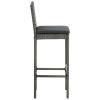 Garden Bar Stools with Cushions 2 pcs Gray Poly Rattan - Grey