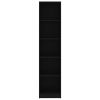 5-Tier Book Cabinet Black 15.7"x9.4"x68.9" Engineered Wood - Black