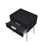 Denvor Night Table in Black & Gold XH - 84495