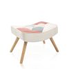 Accent Chair with Ottoman; Living Room Chair and Ottoman Set; Comfy Side Armchair for Bedroom; Creative Splicing Cloth Surface; pink - as Pic