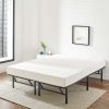 18" High Profile Foldable Steel Queen Platform Bed Frame, Black - White - Full