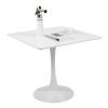 31.5"H White Tulip Table Mid-Century Dining Table with Round MDF Table Top;  Pedestal Dining Table;  End Table Leisure Coffee Table XH - white1