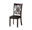 Katrien Side Chair (Set-2) in Black PU & Espresso - 71857