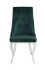 Dekel Side Chair (Set-2); Green Fabric & Stainless Steel - 70142