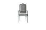 House Marchese Arm Chair; Two Tone Gray Fabric & Pearl Gray Finish - 68863
