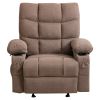 Vanbow.Recliner Chair Massage Heating sofa with USB and side pocket 2 Cup Holders (Brown) - as Pic