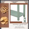 TREXM Rustic Brushed Texture Entryway Table Console Table with Drawers and Bottom Shelf for Living Room (Tiffany Blue) - as Pic