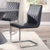 Ansonia Side Chair (Set-2); Gray PU & Chrome - 77832