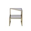 Treva End Table in Antique Gold & Smoky Glass - 81030