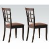 Cardiff Side Chair (Set-2) in Dark Brown Microfiber & Espresso - 06851
