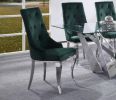 Dekel Side Chair (Set-2); Green Fabric & Stainless Steel - 70142