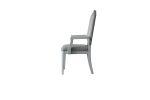 House Marchese Arm Chair; Two Tone Gray Fabric & Pearl Gray Finish - 68863
