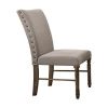 Leventis Side Chair (Set-2) in Cream Linen & Weathered Oak - 74657
