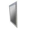 Wood Encased Wall Mirror with Striped Motif Edges and Shimmering Leaf; Gray - as Pic