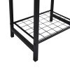 2-Tier End Table;  Industrial Side Table Nightstand with Durable Metal Frame;  Coffee Table with Mesh Shelves for Living Room;  Oak Finish - Black OAK