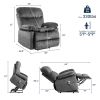 39.4" Wide Oversize Big Man Modern Velvet Power Lift Assist Recliner With Heating and Massage - as Pic