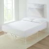 14" High Profile Foldable Steel Full Platform Bed Frame, White - White