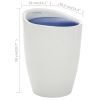 Storage Stool White and Blue Faux Leather - White