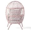 Kid's Ventura Outdoor Pink Wicker Stationary Egg Chair - Pink
