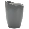 Storage Stool Gray Faux Leather - Grey