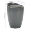 Storage Stool Gray Faux Leather - Grey