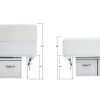 14" High Profile Foldable Steel Full Platform Bed Frame, White - White