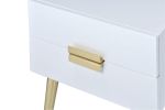Denvor Night Table in White & Gold XH - 84496