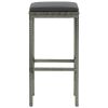 Bar Stools with Cushions 6 pcs Gray Poly Rattan - Grey