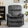 39.4" Wide Oversize Big Man Modern Velvet Power Lift Assist Recliner With Heating and Massage - as Pic