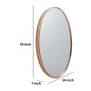 35 Inch Oval Hanging Accent Wall Mirror with Metal Frame; Matte Gold - as Pic