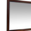 Molded Polystyrene Frame Wall Mirror with Beaded Details; Cherry Brown - as Pic